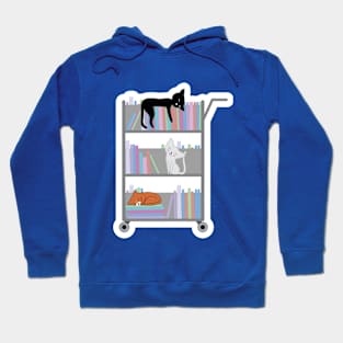 Cats on Library Cart Hoodie